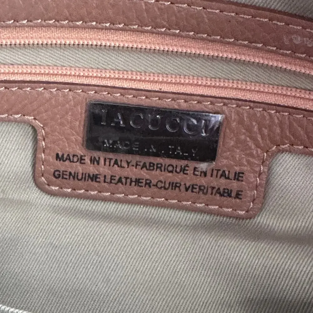 Woven Leather Hobo Bag in Mauve Brown